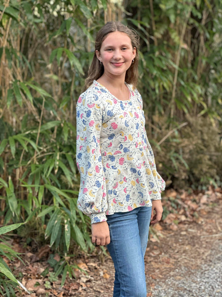 Dandelion Puff Sleeve Peplum Top