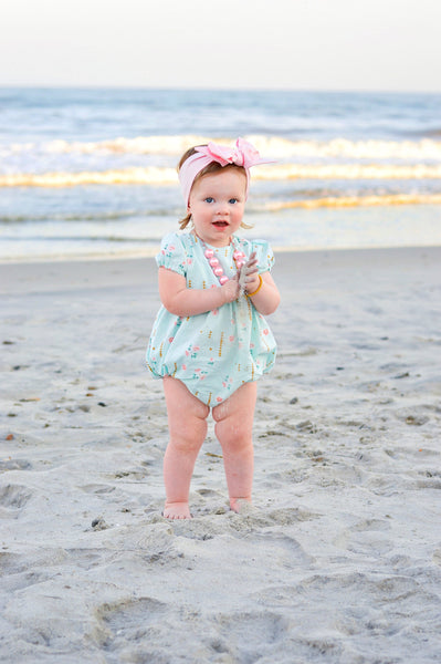 Mint and Gold Romper