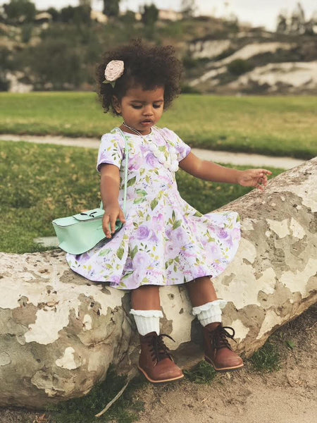 Lilac Floral Twirl Dress