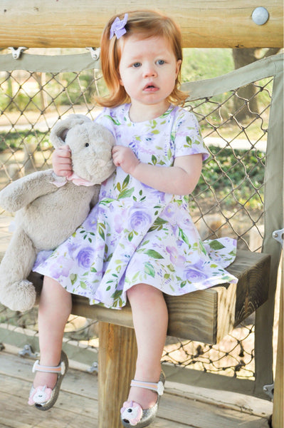 Lilac Floral Twirl Dress