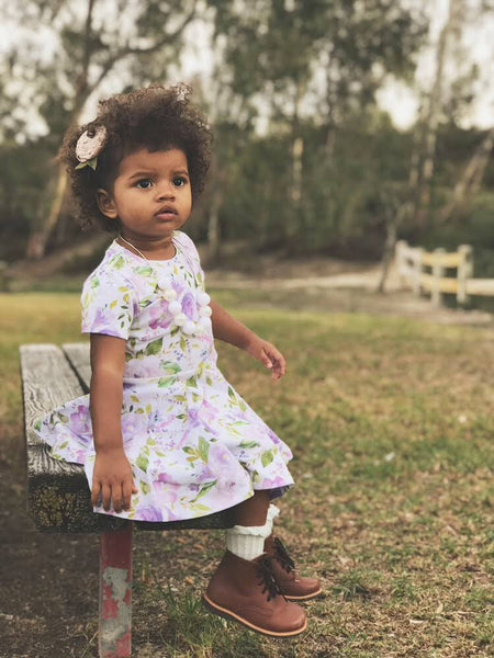 Lilac Floral Twirl Dress