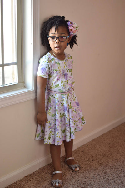 Lilac Floral Twirl Dress