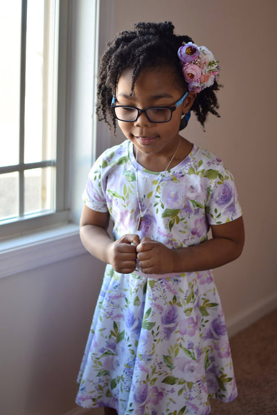 Lilac Floral Twirl Dress