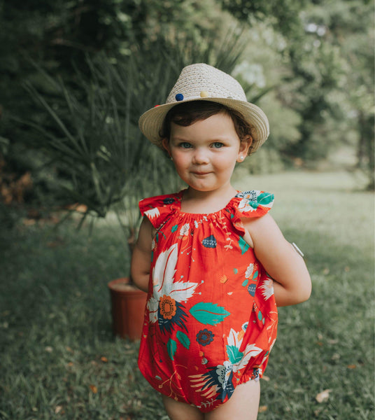 Red Floral Romper