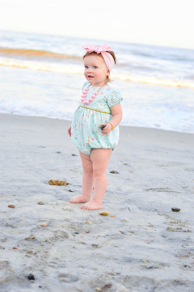 Mint and Gold Romper