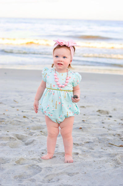 Mint and Gold Romper