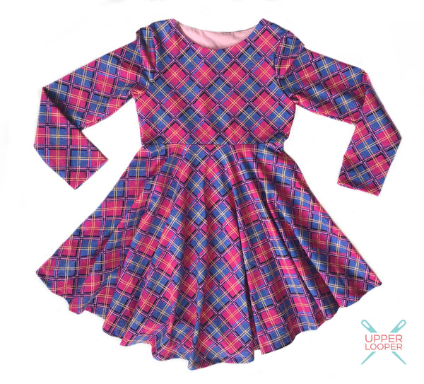 Winter Plaid Twirl Dress