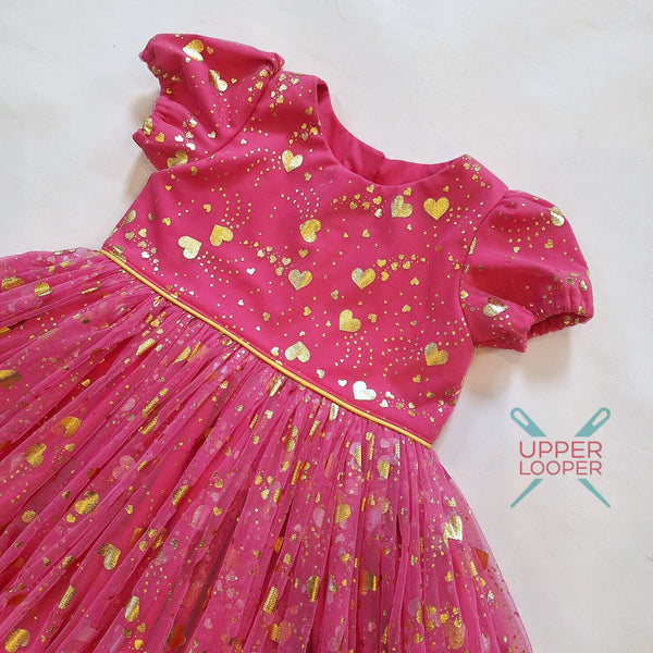 Pink and Gold Valentines Tulle Dress