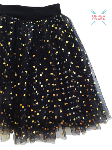 Black and Gold Tulle Skirt