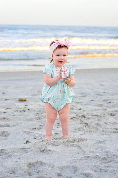 Mint and Gold Romper