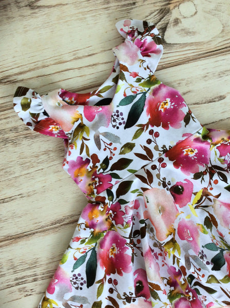 Watercolor Floral Twirl Dress