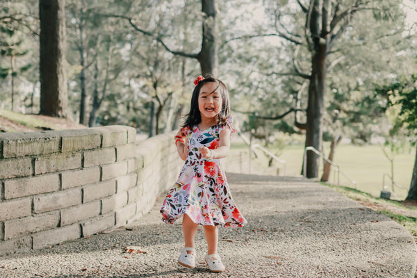 Watercolor Floral Twirl Dress