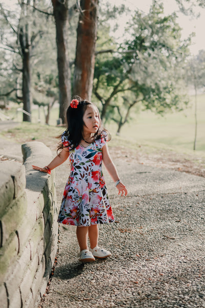 Watercolor Floral Twirl Dress